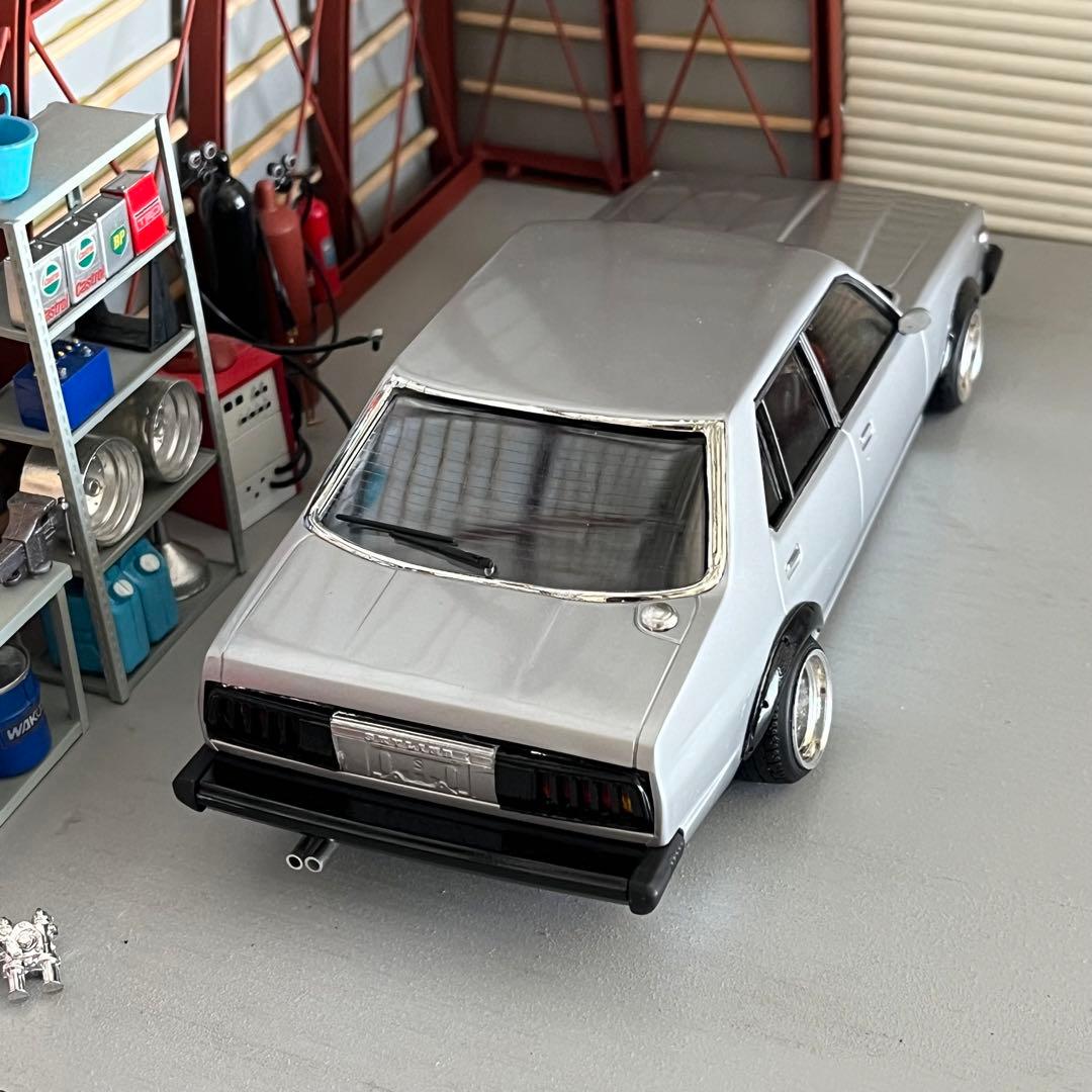 プラモデル車完成品　アオシマ　1/24  ジャパン4Dr  街道レーサー 旧車