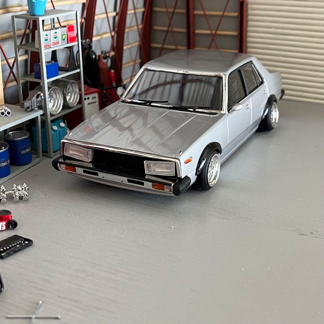 プラモデル車完成品　アオシマ　1/24  ジャパン4Dr  街道レーサー 旧車