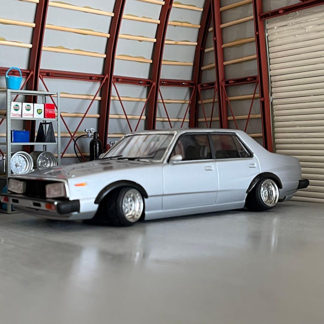 プラモデル車完成品　アオシマ　1/24  ジャパン4Dr  街道レーサー 旧車