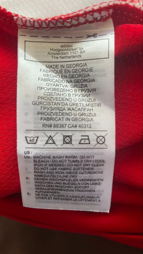 アーセナルFC アディダス ユニフォーム ゲームシャツ 赤 白