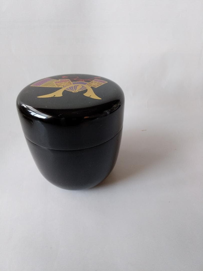 西村弘峰 作 かぶと蒔絵 中棗 共箱 栞 漆器 漆芸 抹茶 茶道具 新品 未使用