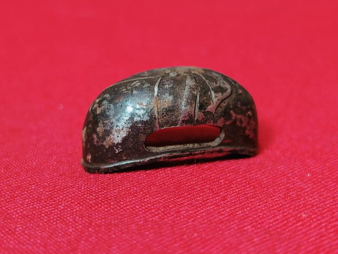 蝶に蜻蛉図 鐺金具 柄頭 鉄銀色絵 無銘 日本刀 刀装具 骨董 古美術 江戸期