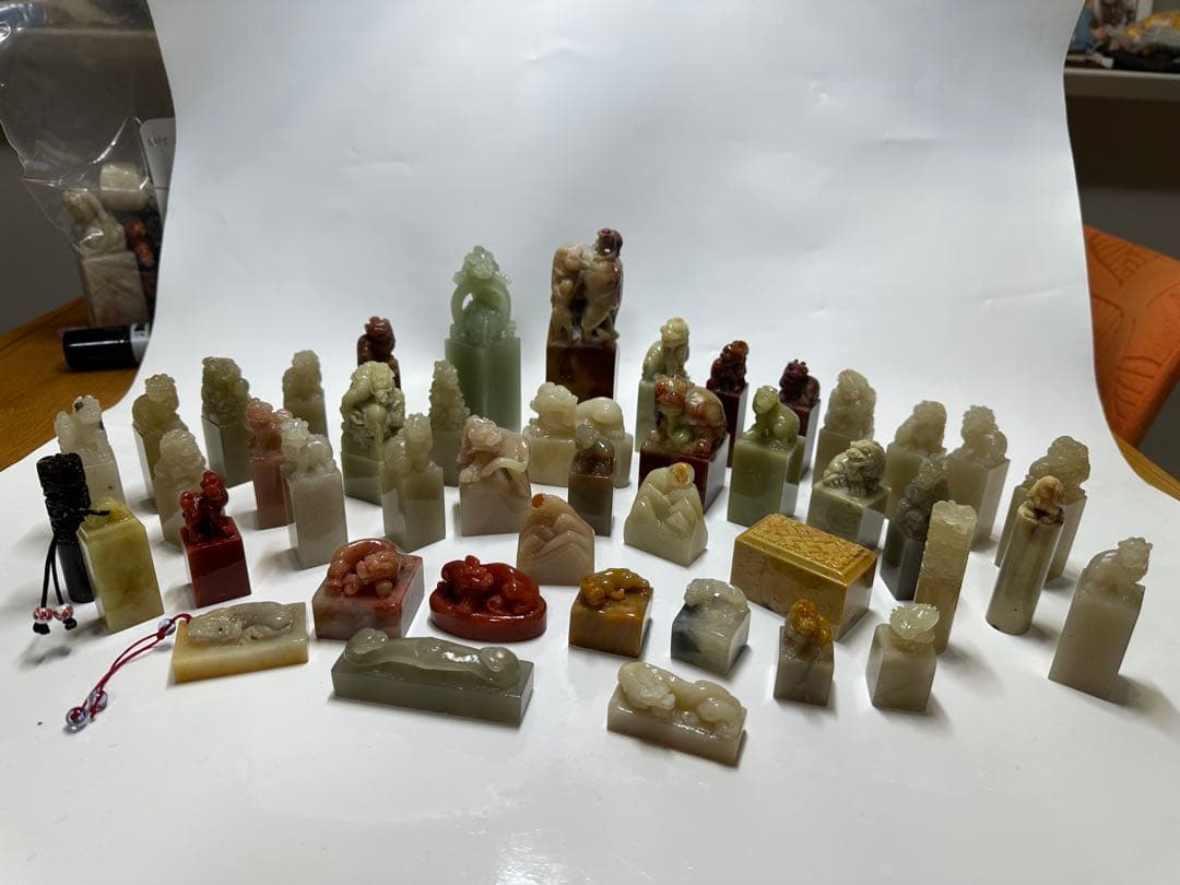 年末感謝祭　篆刻　印材　印石　まとめ　書道　落款　遊印　45点　②