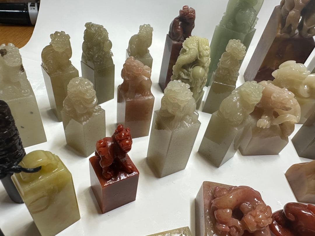 年末感謝祭　篆刻　印材　印石　まとめ　書道　落款　遊印　45点　②