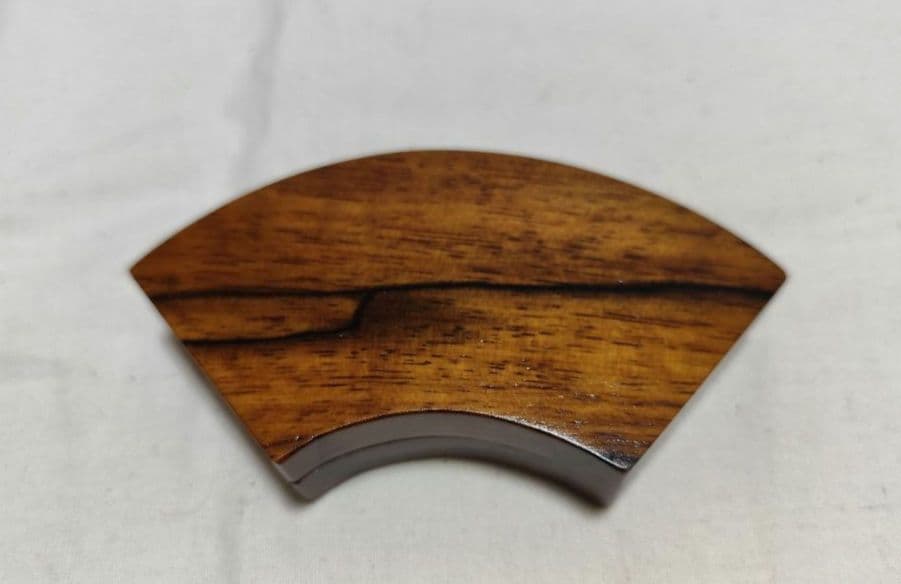 茶道具 黒柿扇面香合