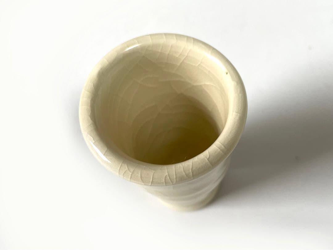 作家物　陶芸家　鯉江良二　白泥　ぐい呑　猪口　1985年