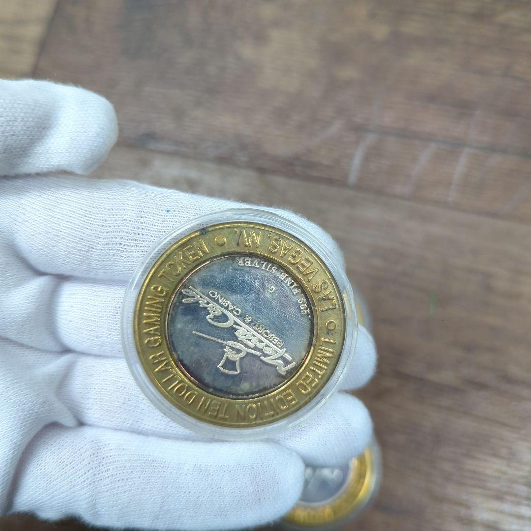 純銀10$銀貨×5 ラスベガス　カジノトークン　シルバーストライク