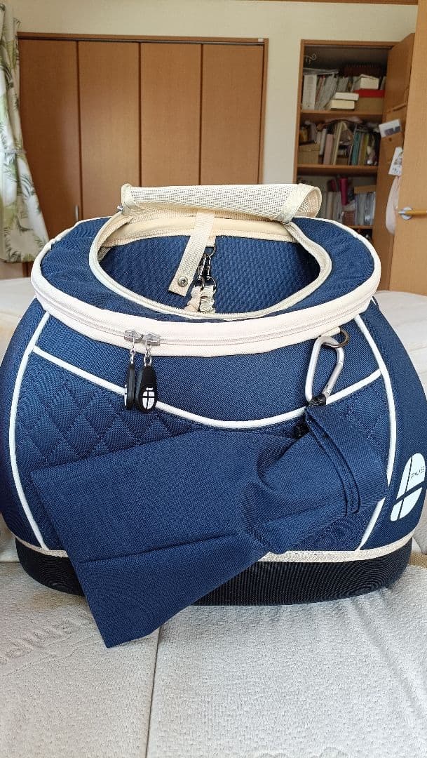 値下げしました　ダイスキ　ネイビー ナイロン キャリーバッグ