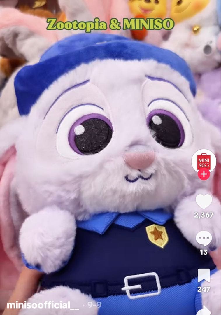 28cm miniso ズートピア　ニック　ジュディ　ぬいぐるみ　ミニソ　韓国