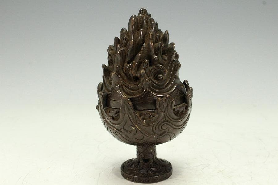 仏教美術 古銅 博山炉 香炉(K-LC973)