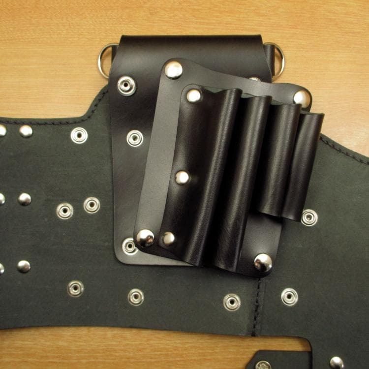 【トリマー向き】 フタ付　ブラック　８丁　本革シザーケース　TSC-14/CKA