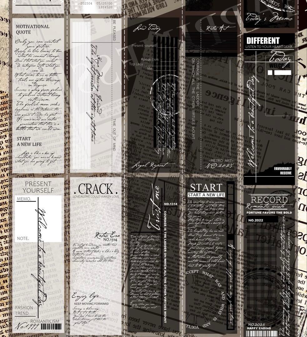 霖蓝汐原创手账《素色半透便签》海外マスキングテープ　マステ 【2649】