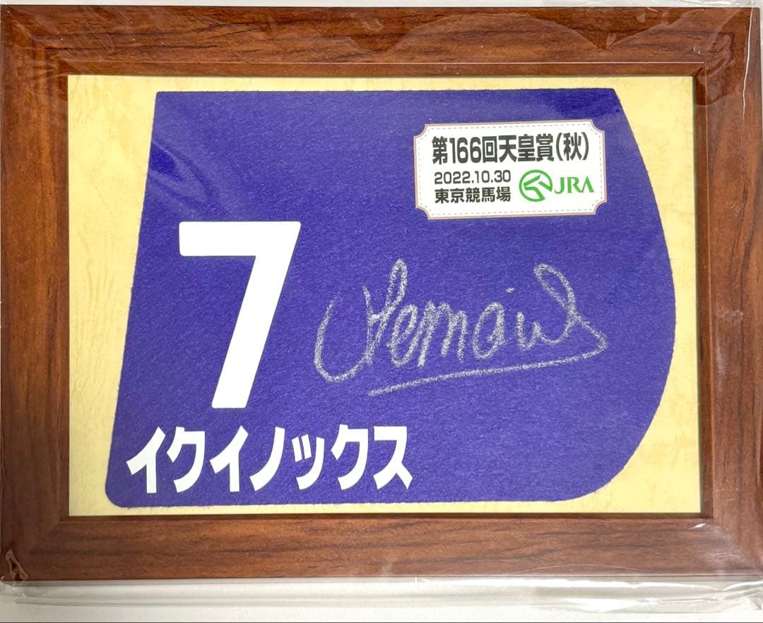 【非売品】 イクイノックス　額入り ゼッケン　サイン入り　競馬　JRA