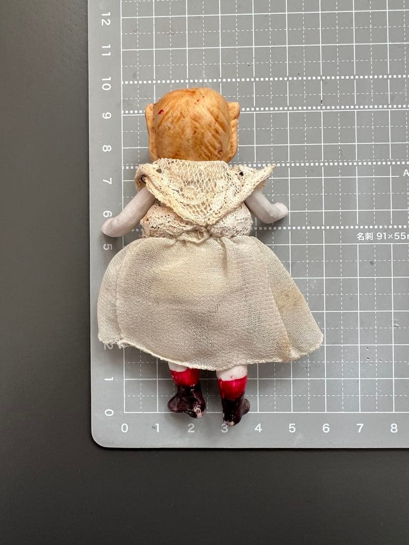 【アンティーク】ドイツ製 描き目 オールビスク 女の子 9cm