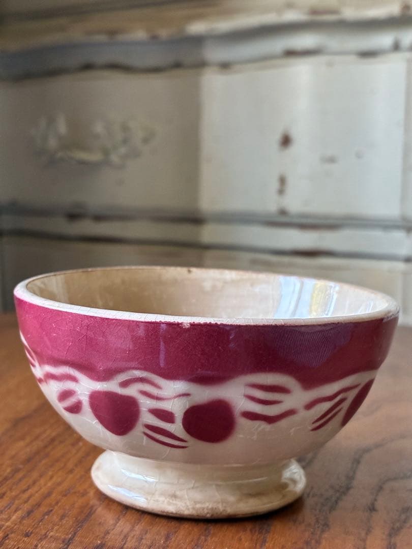 フランス　アンティーク　カフェオレボウル　ムーランデルー　林檎　さくらんぼ　レア