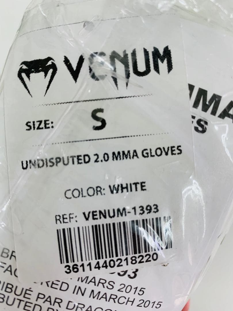 ★新品・未使用VENUM1393 MMAグローブUNDISPUTED2.0白S