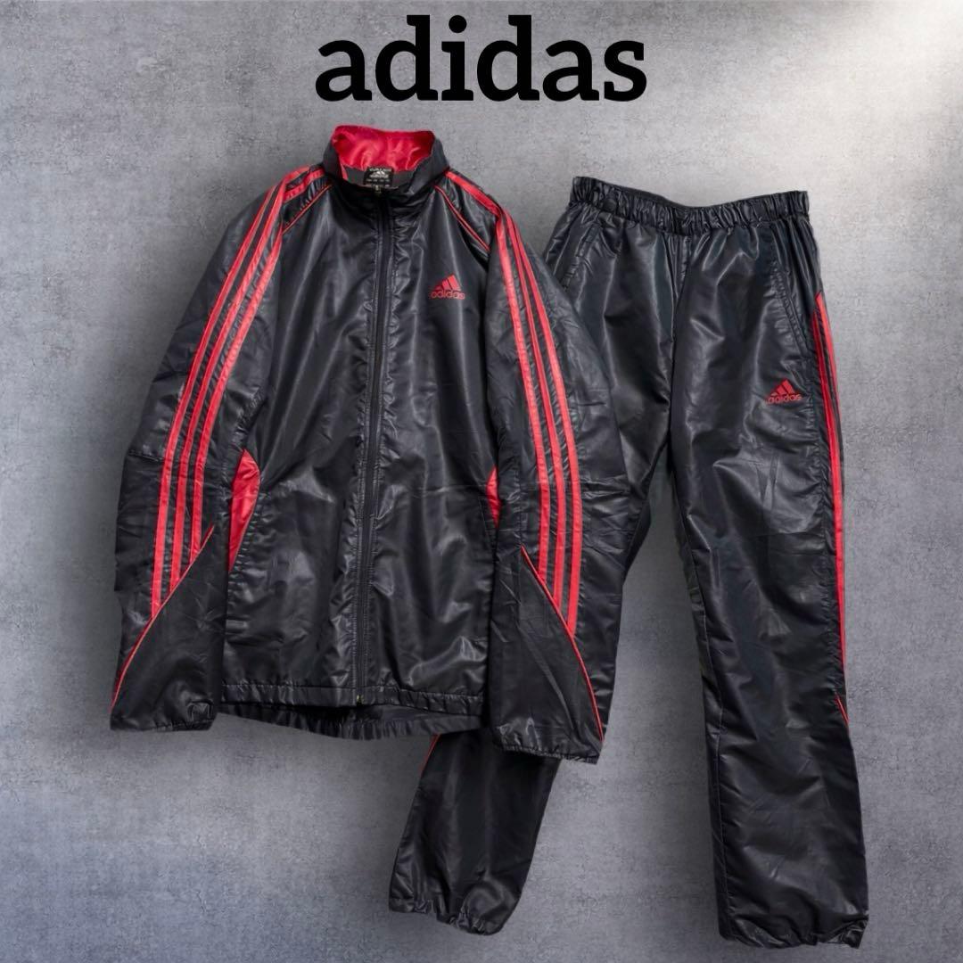 adidas CLIMA365 ダークグレー ナイロンセットアップ L Y2K