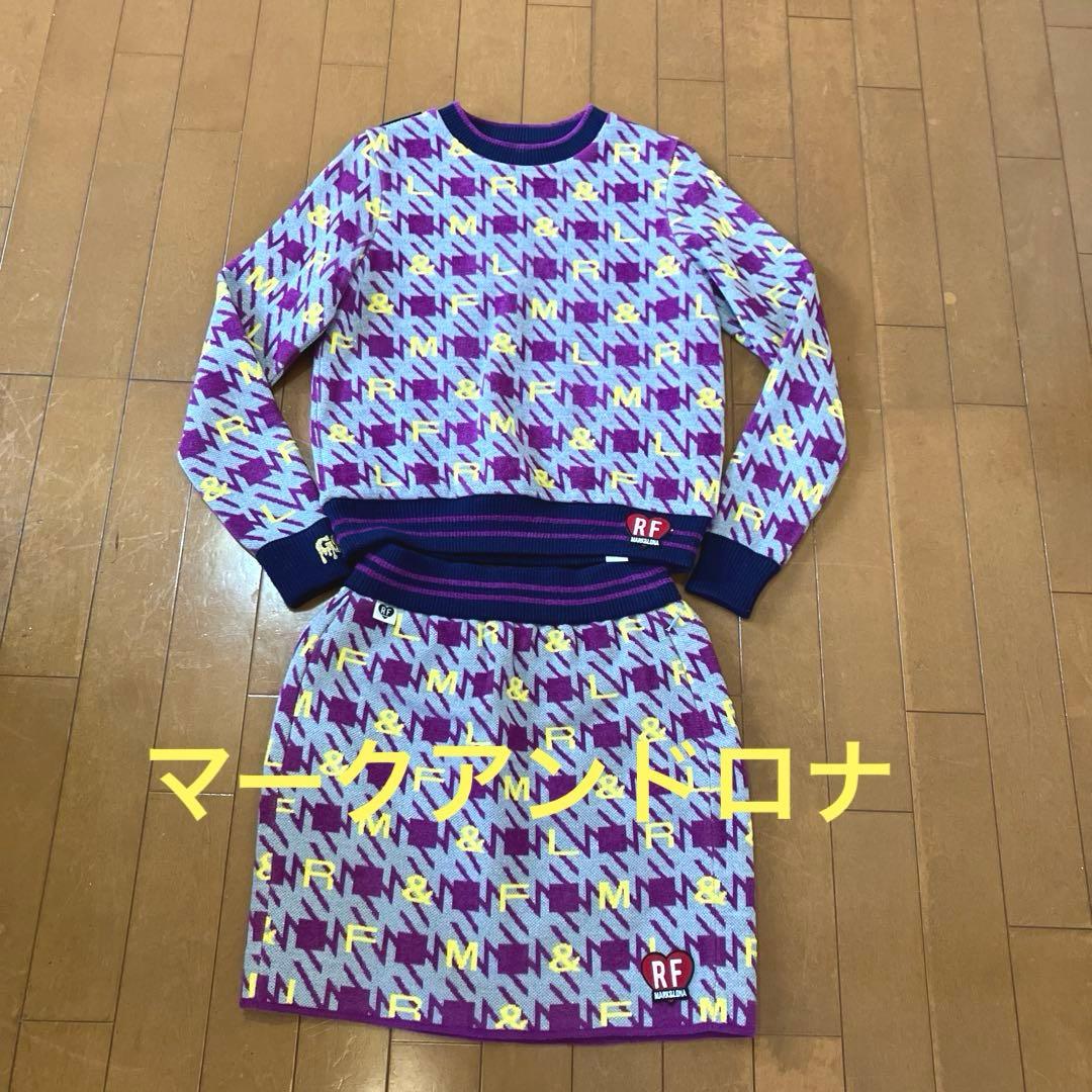 マークアンドロナ RF 幾何学模様 セーター スカートセットアップ