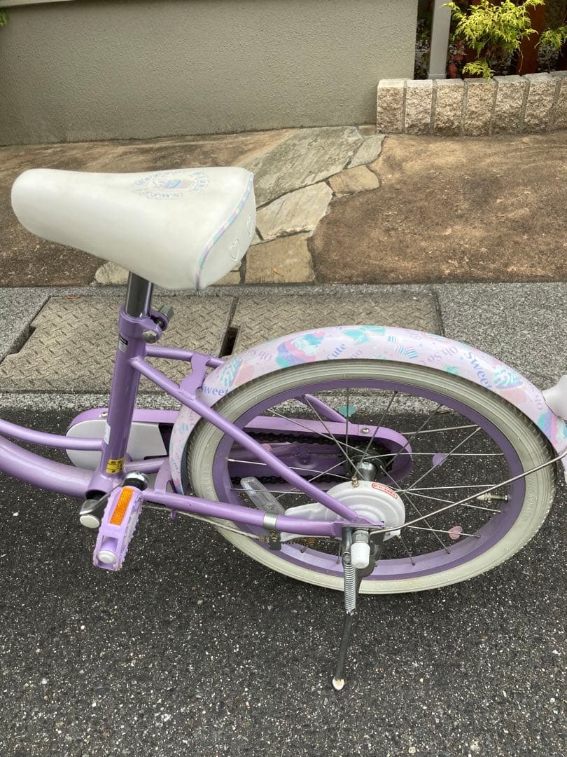 【美品】メゾピアノ 18インチ 子供用自転車 ピンクパープル 屋内保管 直接引渡