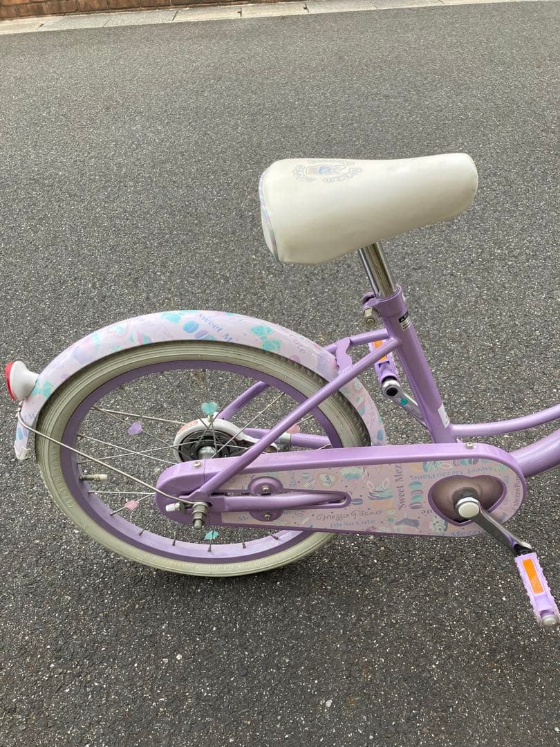 【美品】メゾピアノ 18インチ 子供用自転車 ピンクパープル 屋内保管 直接引渡