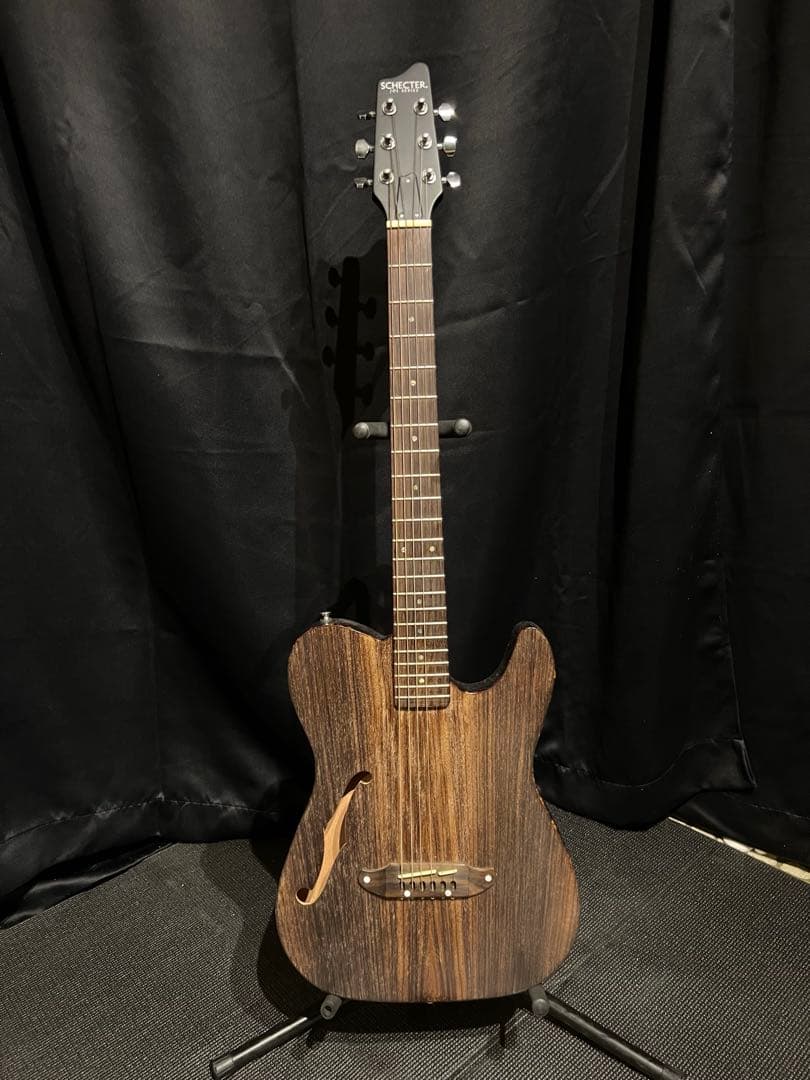 SCHECTER OL-FL ダークブラウン　プリアンプ付き