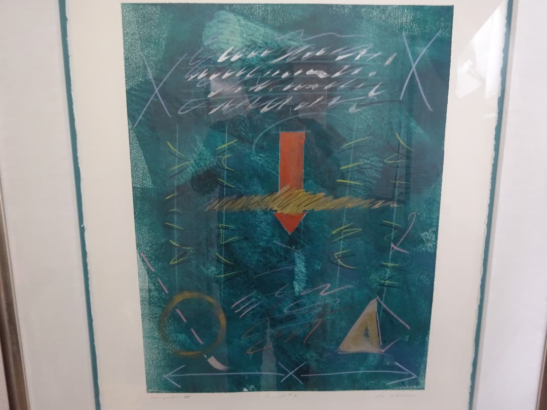 フレーム付絵画　リトグラフ　86×101センチ　インテリア　ディスプレイ　①