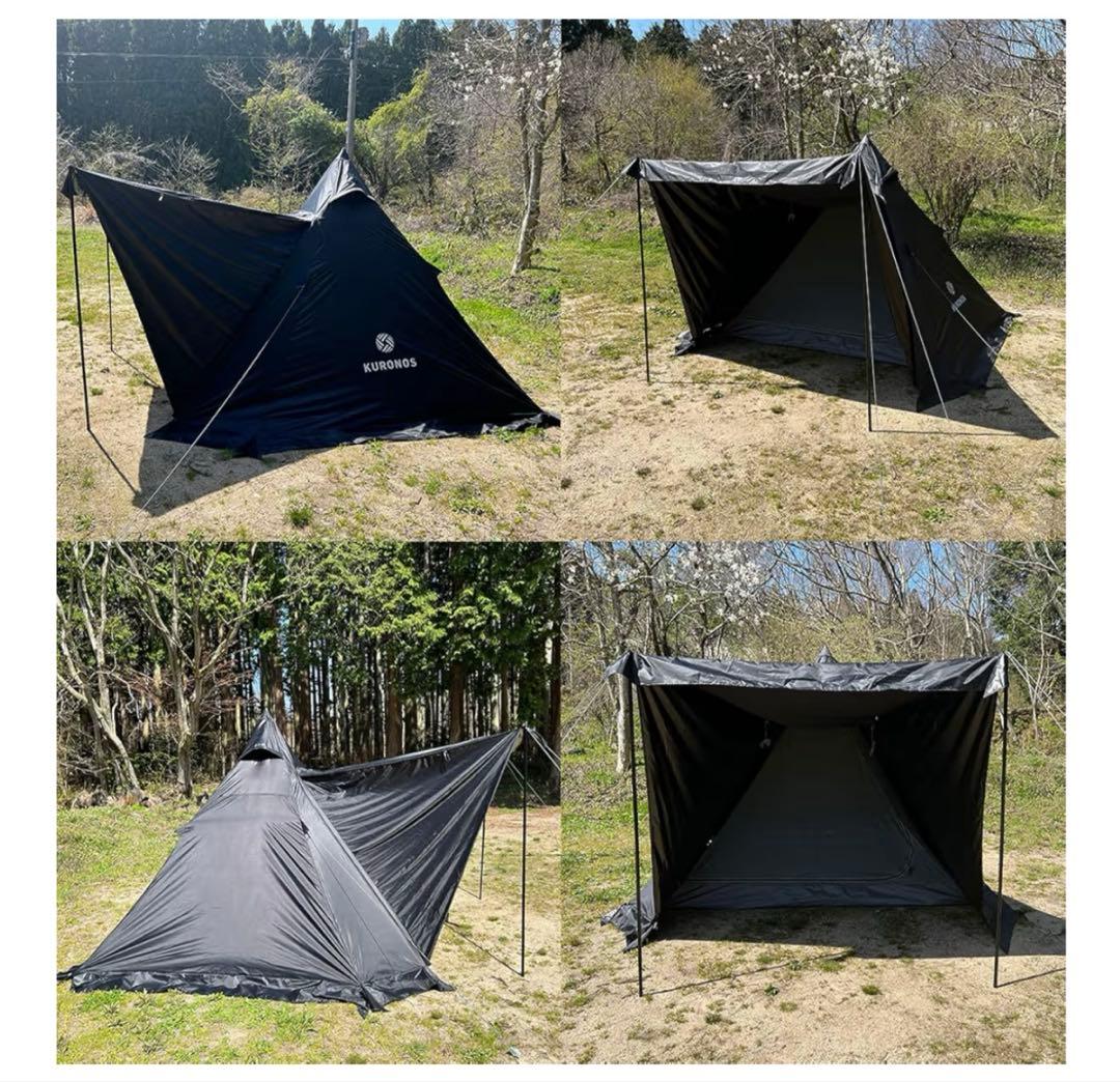新品‼️KURONOS✨ソロテント 黒 ワンポールパップテント 1GOU