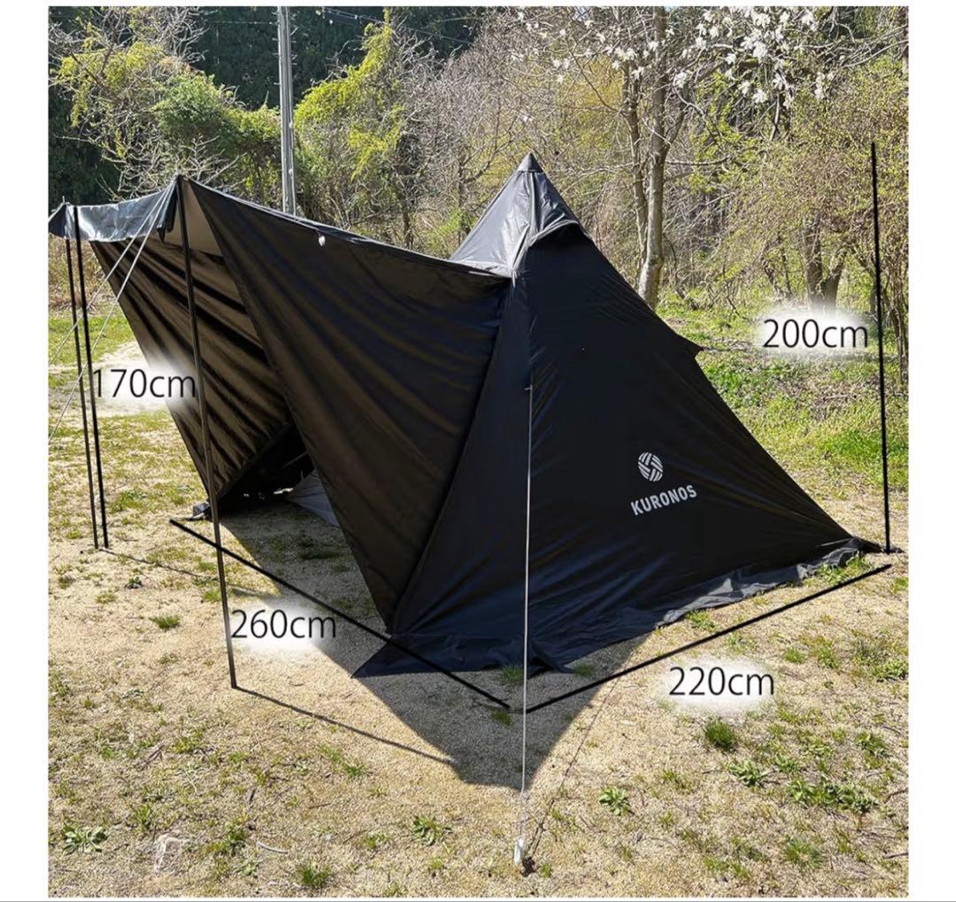 新品‼️KURONOS✨ソロテント 黒 ワンポールパップテント 1GOU