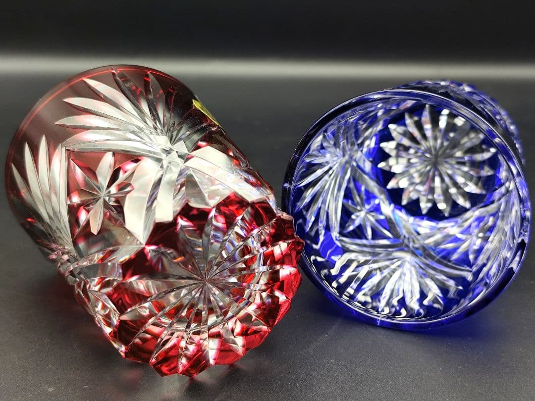 定価7万以上☆新品未使用 彩鳳 ペアロックグラス（切子、江戸切子、薩摩切子）