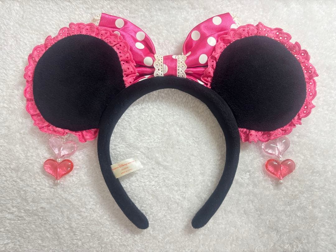 ディズニーランド・シー ミニー ピンク カチューシャ フリル 廃盤品