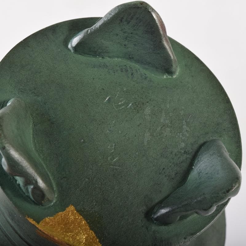 平安　秦蔵六造　塗金銅　塗金銅香炉　「瑞雲」　M　7105