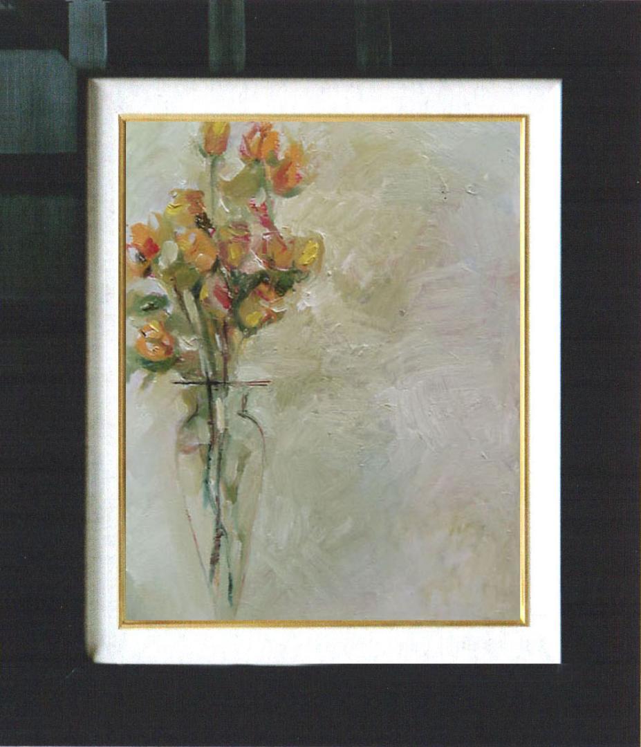 油絵 菅家令子 絵 絵画 インテリア uF6-113402 花 ばら