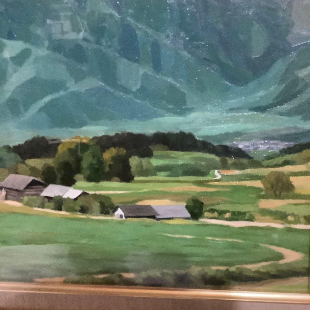 【真作】　池田正文　（甲斐路初夏）　油絵　8号　師:安井曾太郎 芸大油画科卒