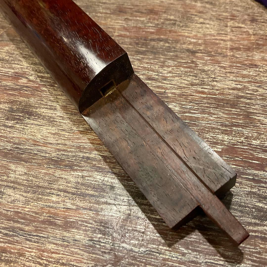 三味線 中棹 金細 金ホゾ 竿 金継ぎ 紅木 収納袋 高級品