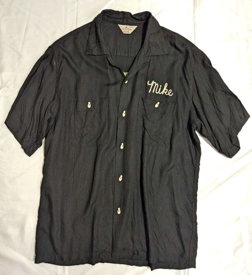 スタイルアイズ　ボウリングシャツ　ビンテージ 黒 L