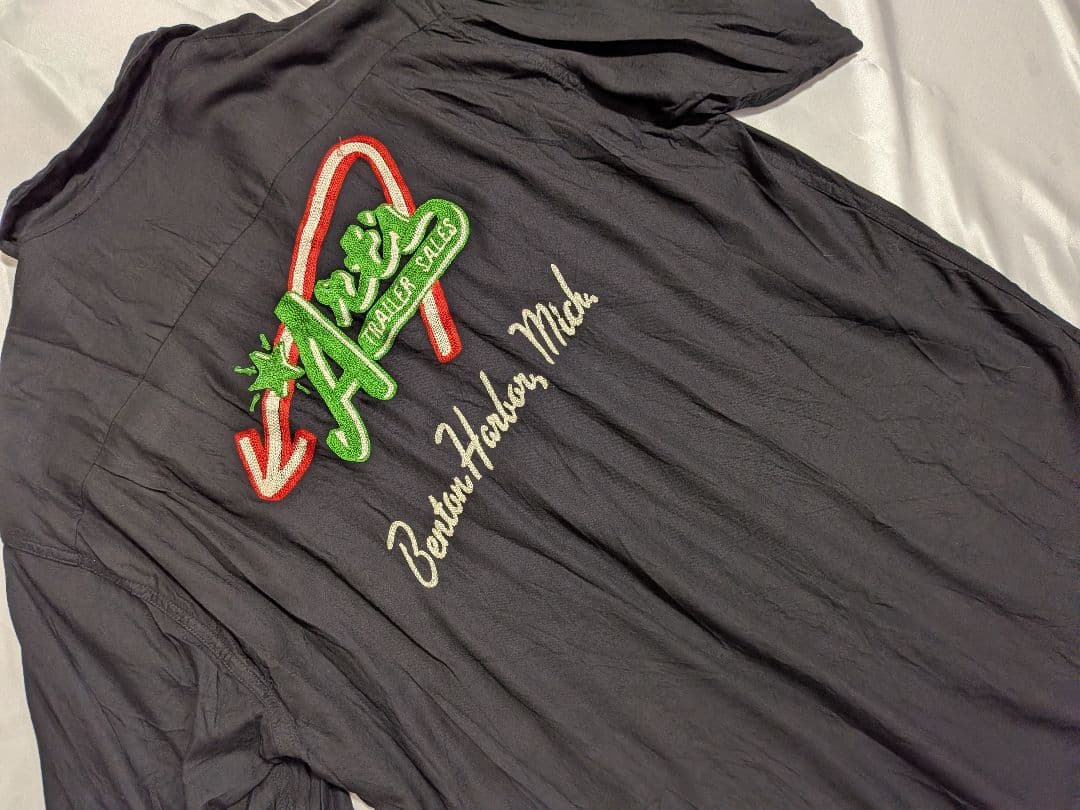 スタイルアイズ　ボウリングシャツ　ビンテージ 黒 L