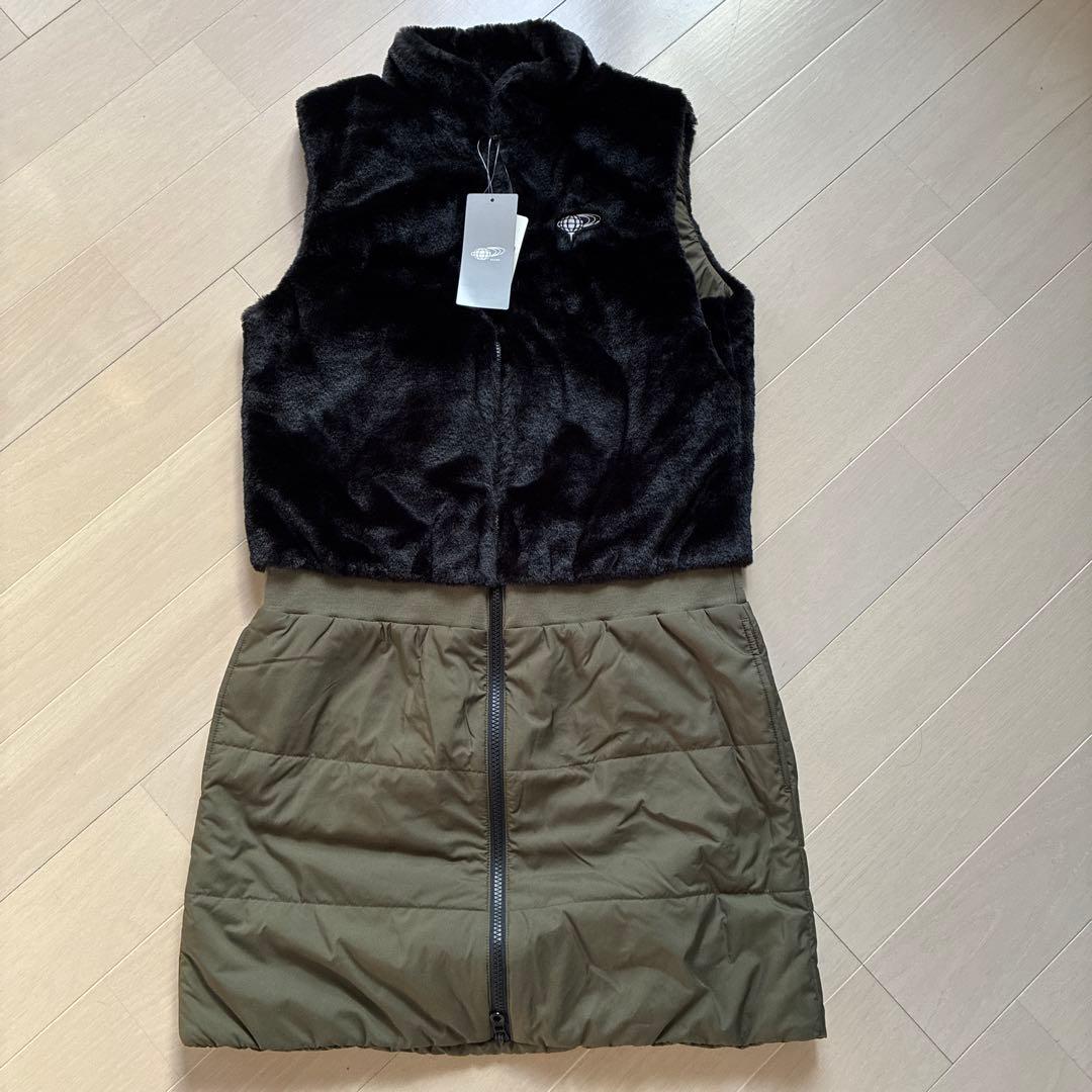 新品　BEAMS GOLF レディース ワンピース M 黒/オリーブ