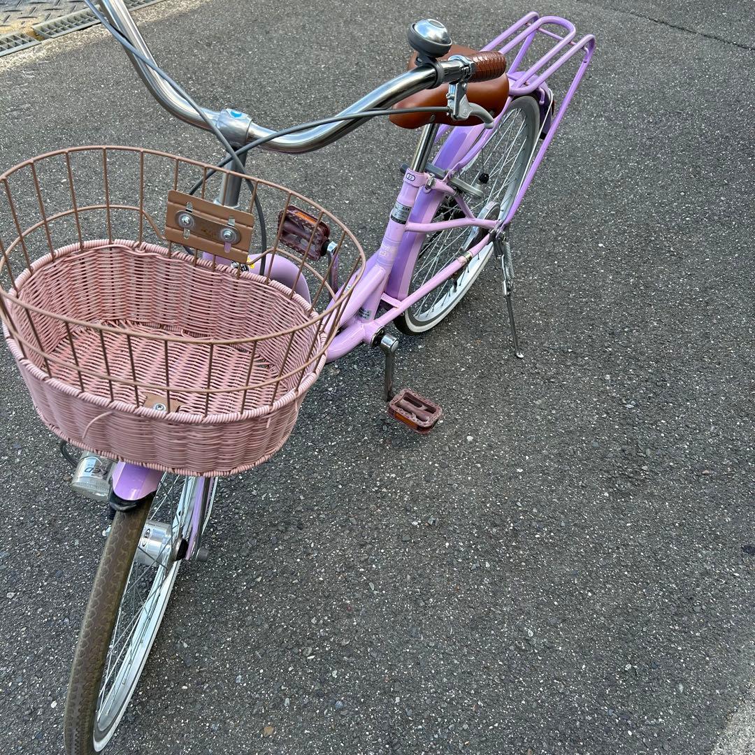 22インチ 子供用自転車 シルバーリング キュート パープル