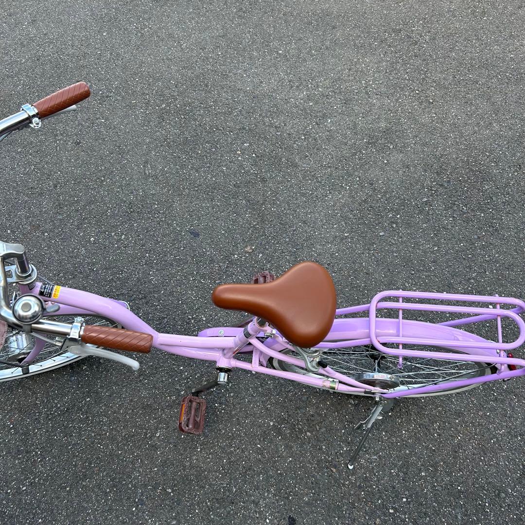 22インチ 子供用自転車 シルバーリング キュート パープル