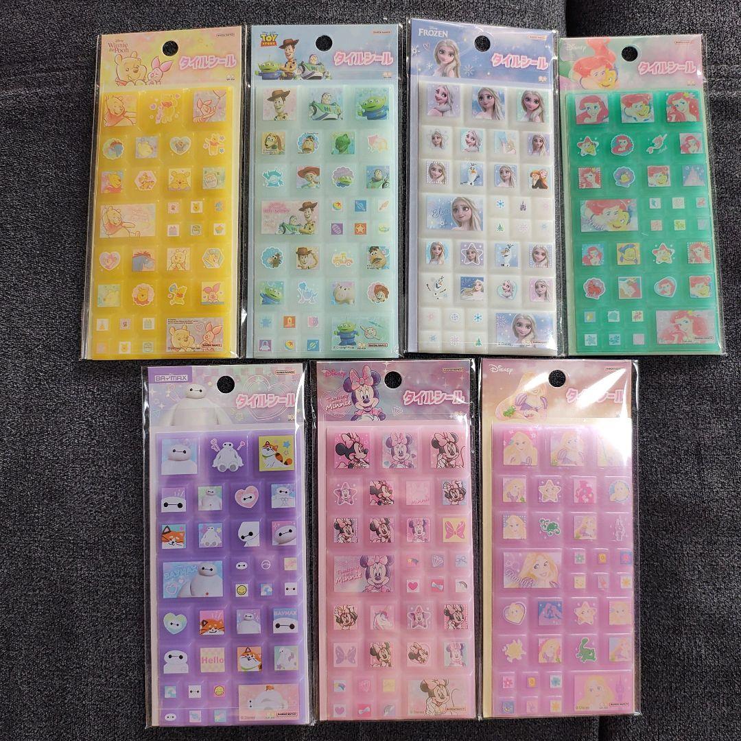 9枚まとめ売り！タイルシール たまごっち てんしっち ディズニー シール交換