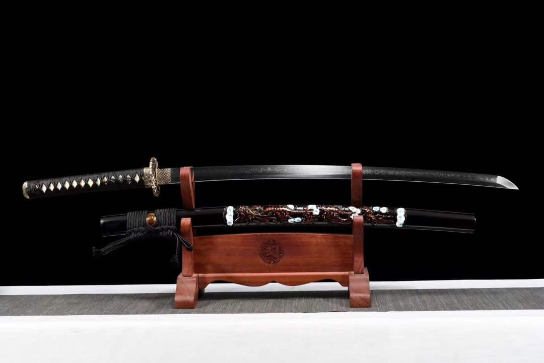 銅装鎏金銀精彫T 10焼刃『雲龍打刀』武具 刀装具　日本刀　模造刀  居合刀