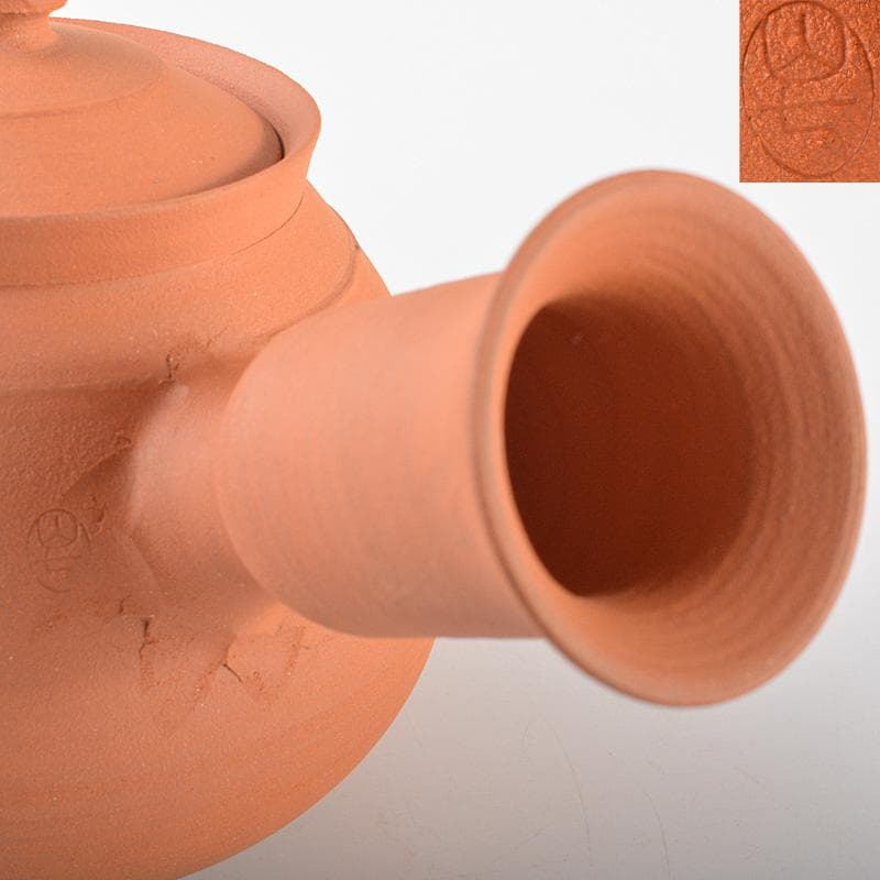 煎茶道具　常滑焼　山七窯　渡辺山七作　保宇夫良　横手急須　共箱　V　R6597