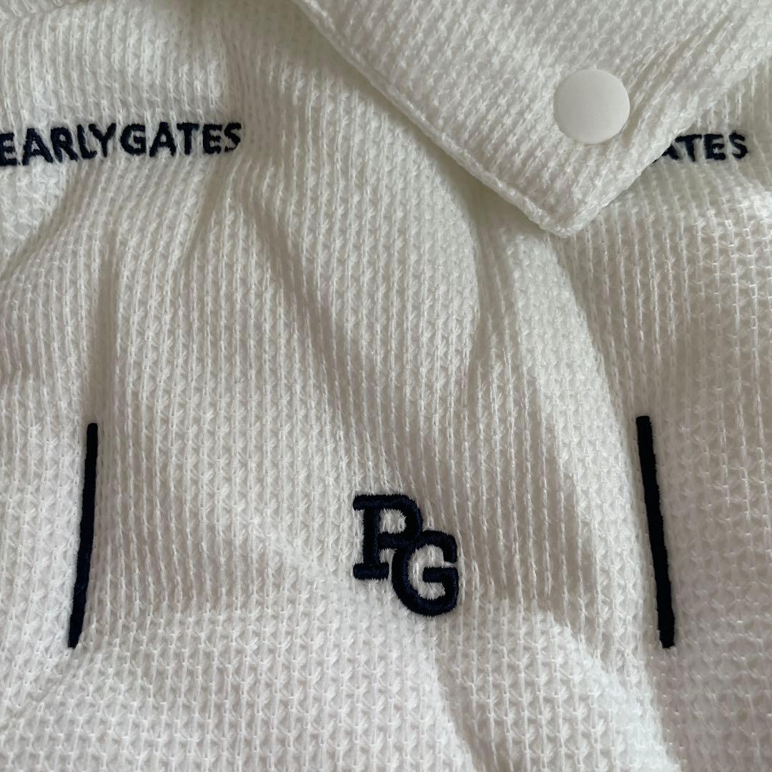 美品★PEARLY GATES フード付きベスト ホワイト