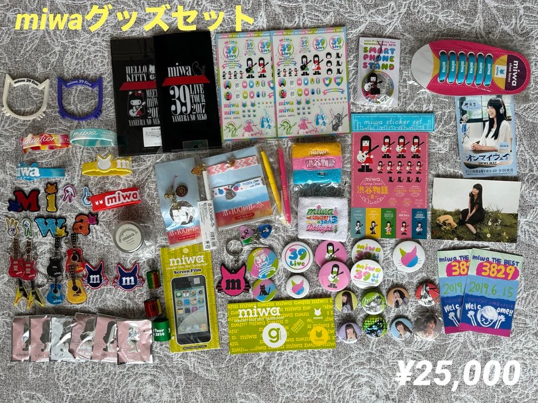 miwaグッズセット（ライブT、タオル、キーホルダー、完バッチ、ファイルect）