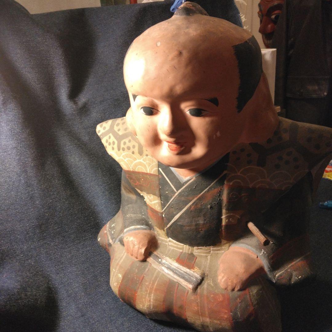 古い　福助さん　置物　骨董　大きな　開運　縁起物