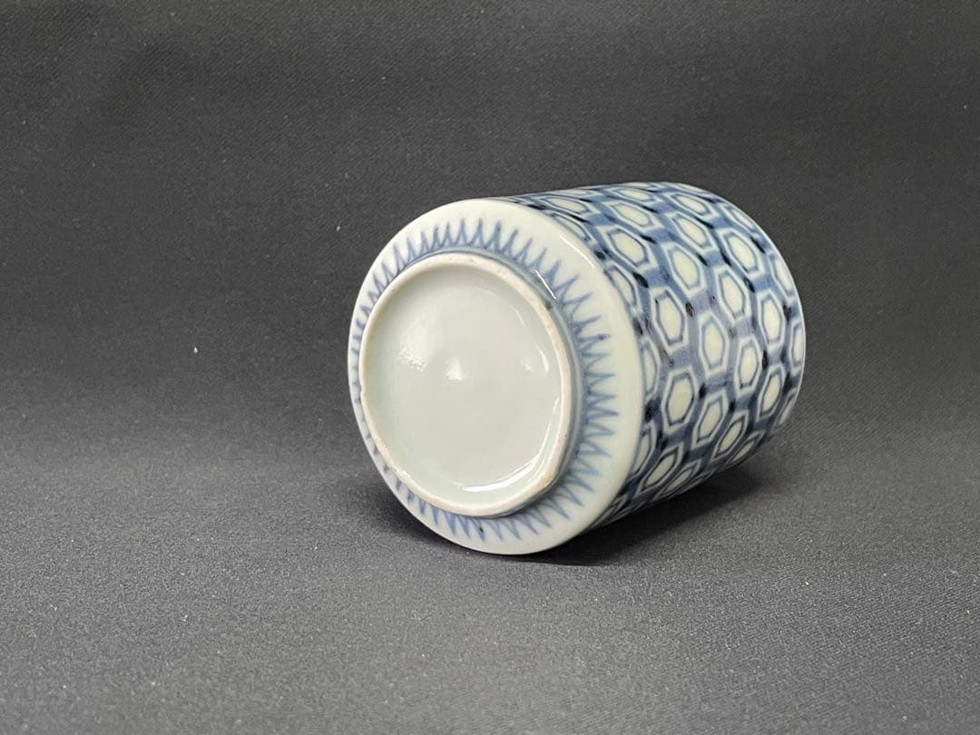 亀甲紋 古伊万里 幾何学文 覗き のぞき 猪口 希少 2