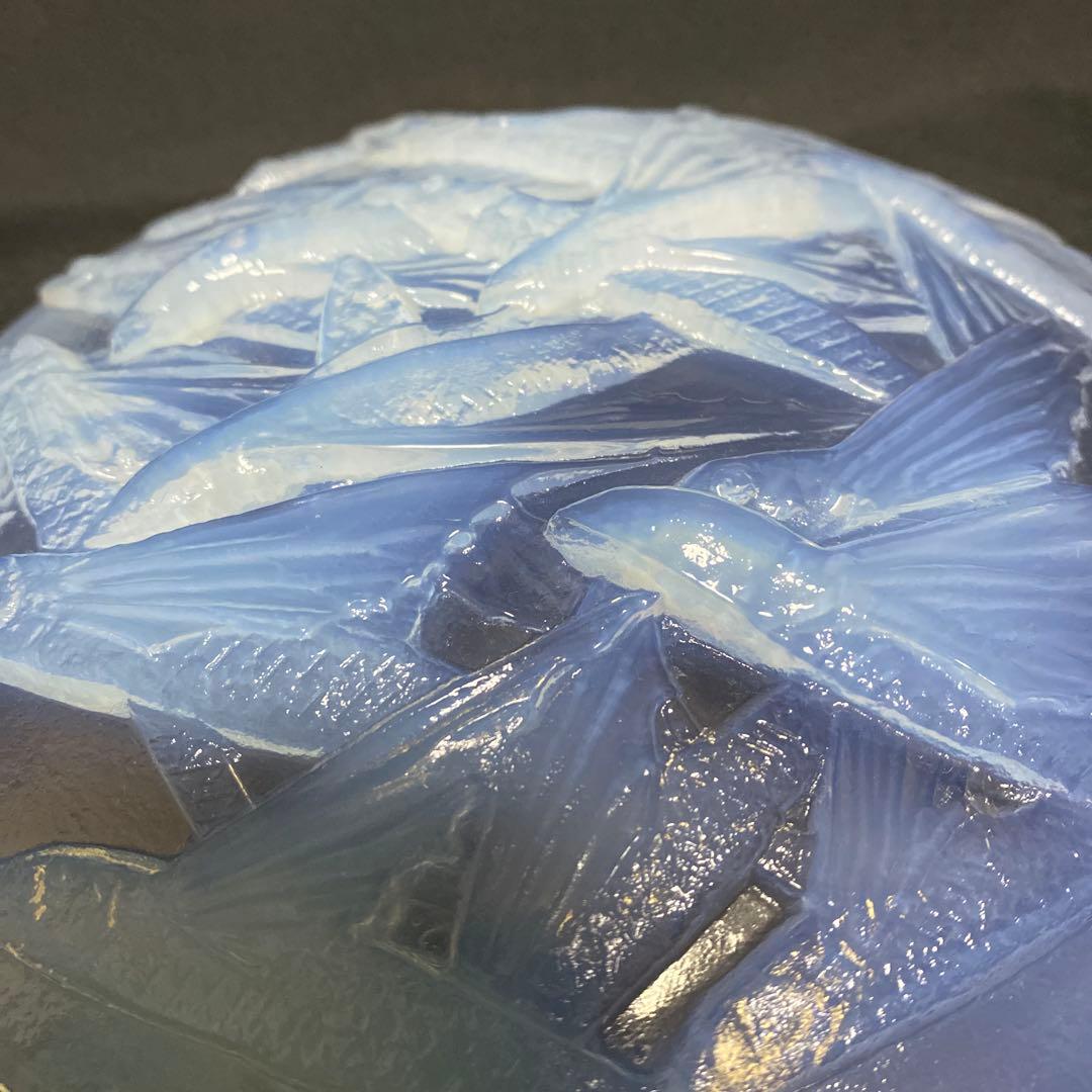 小柴外一　オパールセント　乳白　ガラス　トビウオ　中皿　5枚　セット