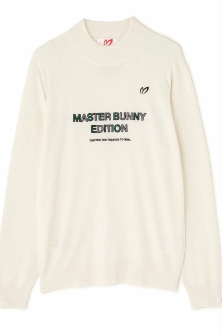 新品 パーリーゲイツ マスターバニー カシミヤ混 タートルネックニット 6LL白