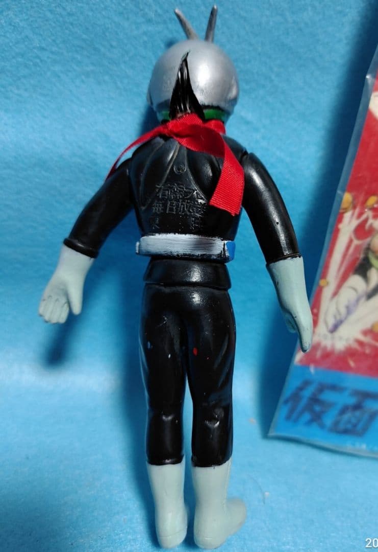 昭和レトロ当時物 旧バンダイ 仮面ライダー 面取れマスク取れ カスタムソフビミニ