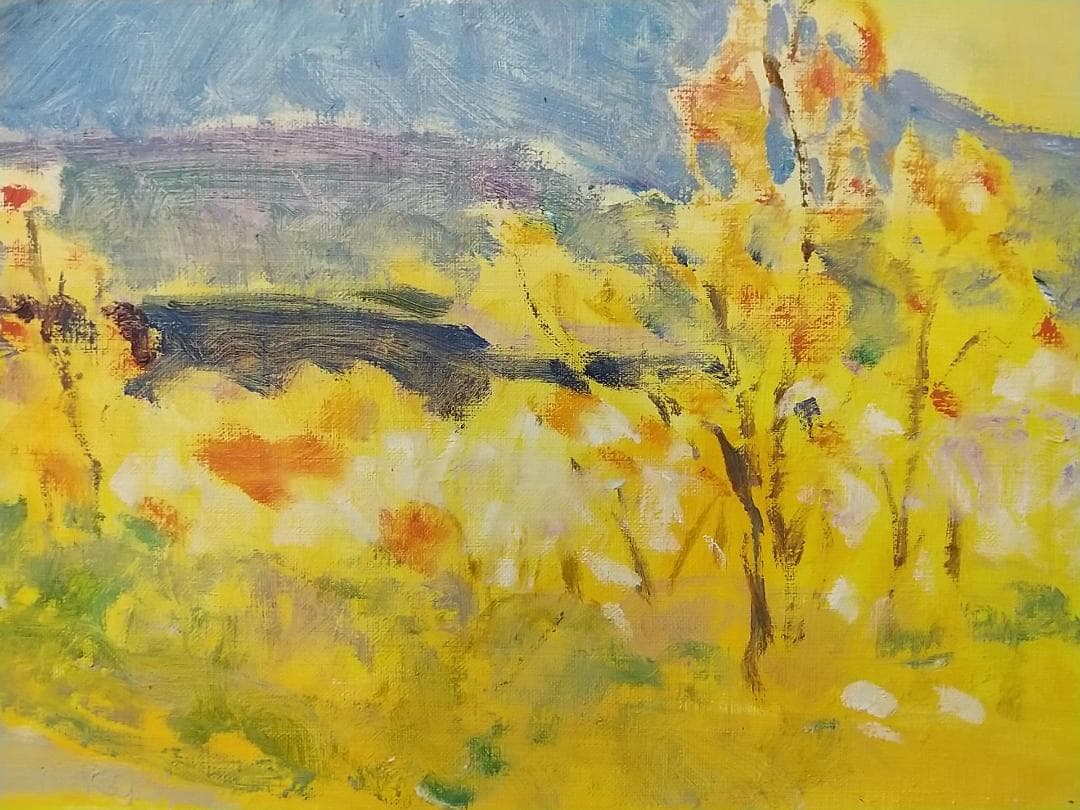 「本栖湖にて」F6 絵画 油絵 油彩画 アート 風景画 富士山